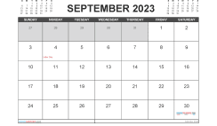 Free 2023 Calendar September Printable