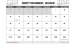 Free September 2023 Calendar with Holidays