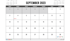 Free September 2023 Calendar Template