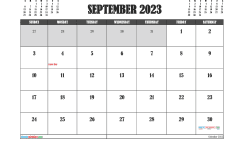 Free Calendar September 2023 Printable