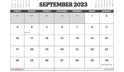 Free 2023 Calendar September Printable