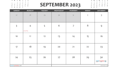 Printable September 2023 Calendar with Holidays