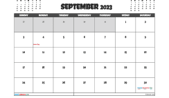 Free September 2023 Calendar with Holidays