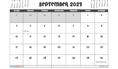 Free Printable September 2023 Calendar