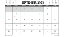 Free September 2023 Calendar Template