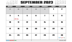 Free Calendar September 2023 Printable