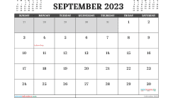 Free September Calendar 2023 Printable