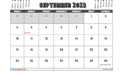 Free September 2023 Calendar with Holidays