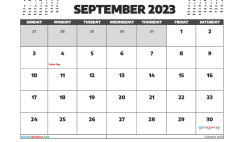 Free September 2023 Calendar Printable