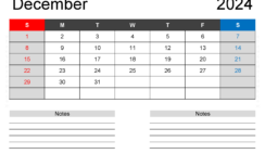 cute Printable December 2024 Calendar D1202