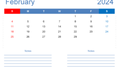 Printable 2024 Calendar February F2207