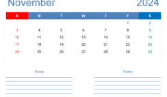 Printable 2024 Calendar November N1207