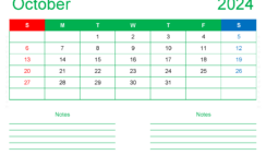 Free Blank October 2024 Calendar O1209