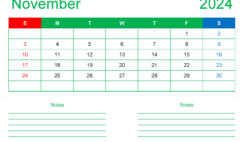 Free Blank November 2024 Calendar N1209