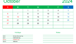 Free Printable Calendars 2024 October O1409