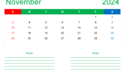 Print November Calendar 2024 N1211