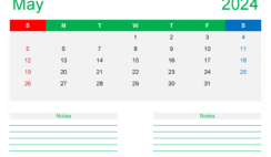 Editable Calendar Template May 2024 M5212