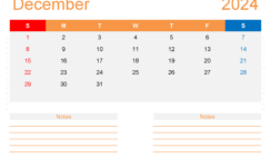 December 2024 Calendar with week numbers D1216