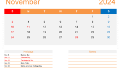 Blank Printable November Calendar 2024 N1416