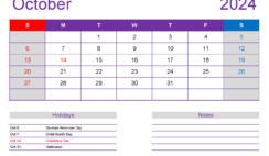 2024 October Blank Calendar Template O1418