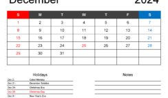 December 2024 Blank Calendar PDF D1161