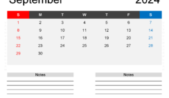 September 2024 Printable Free Calendar S9244