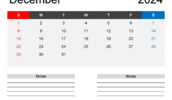 December 2024 Printable Free Calendar D1244