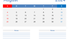 Printable Calendar August 2024 Free A8248