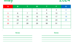 May 2024 Calendar Printable Word M5249