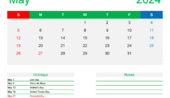 Free Printable Calendar Templates May 2024 M5172