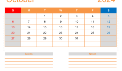 Free Printable Monthly Calendar Oct 2024 O1254