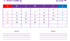 Editable Calendar Feb 2024 F2257