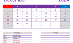 December 2024 Calendar Free Print D1178