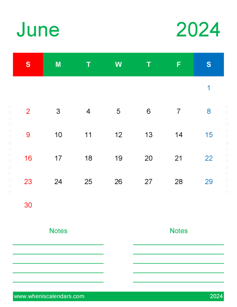 Download Printable Jun Calendar 2024 Letter Vertical 64271