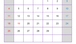 Print Calendar for February 2024 F2198