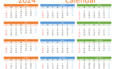 Download 2024 Calendar week numbers A4 Horizontal (24Y098)