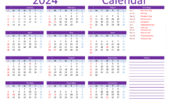 Download free printable monthly Calendar A4 Horizontal (24Y016)