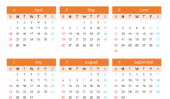 Download 2024 printable Calendar with holidays A4 Vertical (24Y118)