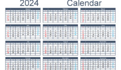 Download free pdf Calendar 2024 A5 Horizontal (24Y147)