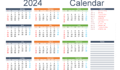 Download free printable 2024 Calendar printable A5 Horizontal (24Y062)