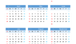 Download 2024 Calendar template free A5 Vertical (24Y158)