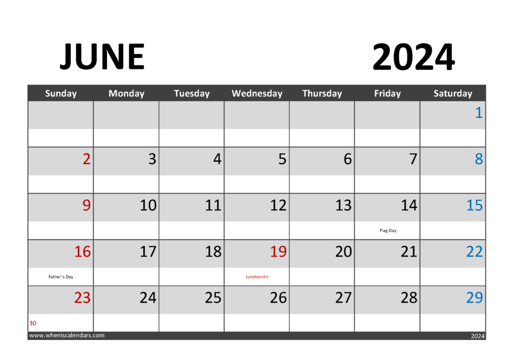 Printable June 2024 Calendar Printable J6282