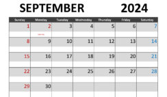 Printable September 2024 Calendar Printable S9282