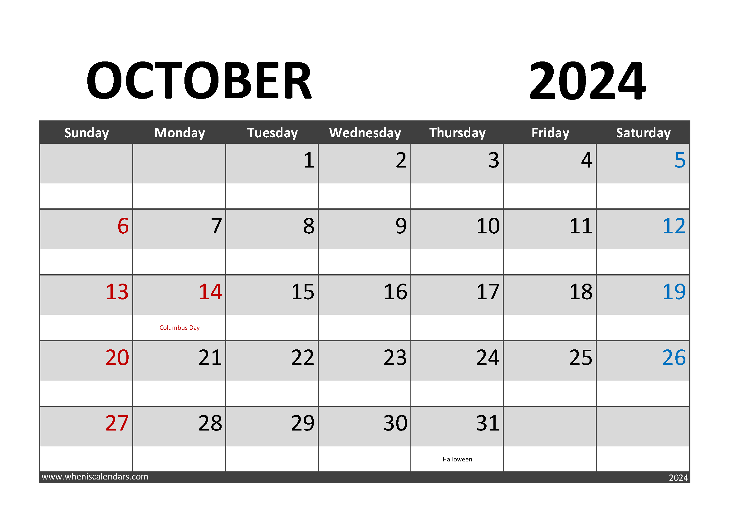 October 2024 Calendar PDF O1002