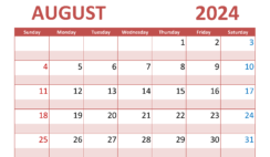 Large Print August 2024 Calendar A8292