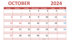 Large Print October 2024 Calendar O1292