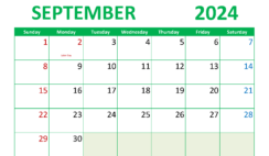 Free Printable September 2024 Calendars S9298