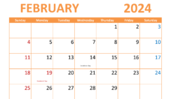 February 2024 Printable Calendar Page F2306