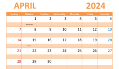 Free Printable Blank Calendar May 2024 M5307