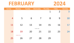Free 2024 February Calendar Printable F2310
